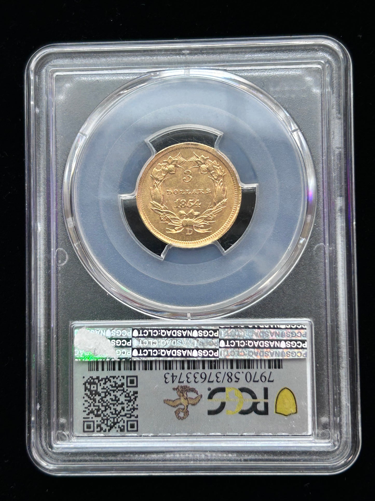 1854-D $3 Gold Princess - PCGS AU58 D.L. Hansen