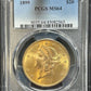 1899 $20 Gold Liberty Head Double Eagle PCGS MS64