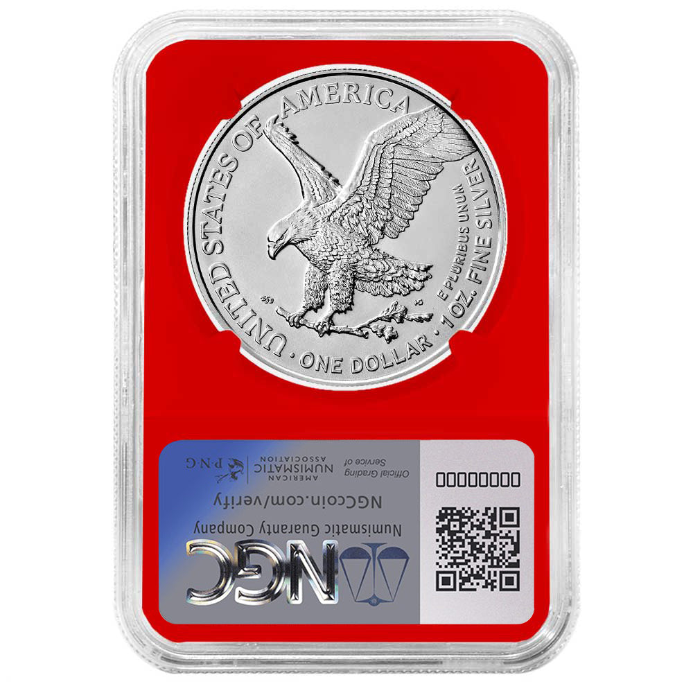 2024 $1 American Silver Eagle 3pc Set NGC MS70 Trump Label Red White Blue