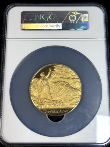 Extra Large 1965 Gold Britain "Death of Winston Churchill" 57MM 4.35OZ NGC PRF 67 Ultra Cameo