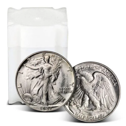 Walking Liberty Half Dollar 20 Coin Roll AU 1941-1945