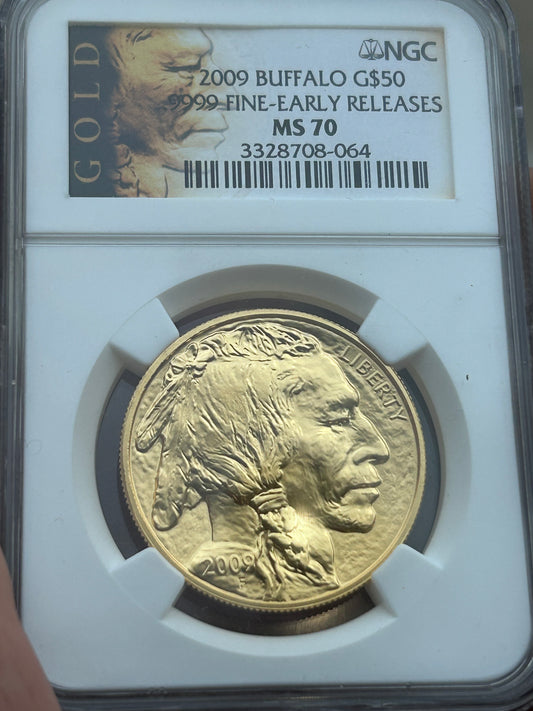 2009 $50 Gold Buffalo Early Releases NGC MS70