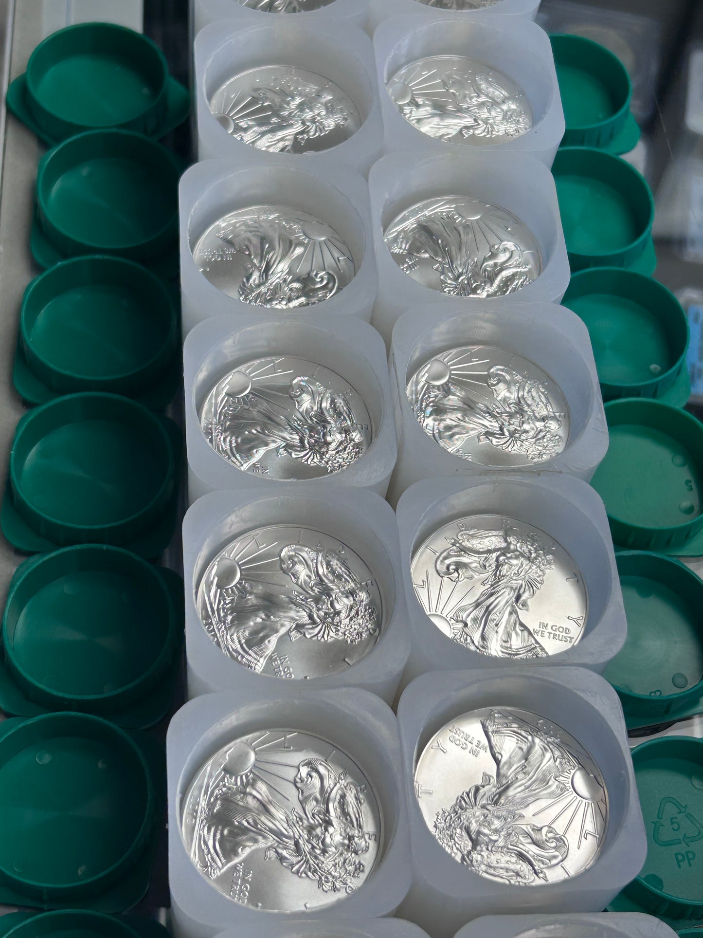 2012 AMERICAN SILVER EAGLE ROLL OF 20 - .999 FINE SILVER - OPEN US MINT ROLLS