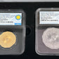 1783 Gold Silver 13-Sided Nova Constellatio 2-pc Set NGC MS70 First Day of Issue Smithsonian Label