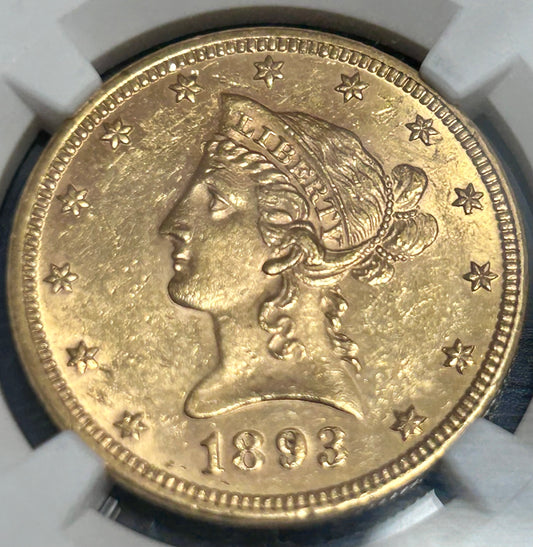 1893 $10 Gold Liberty Head Coin Choice BU Condition