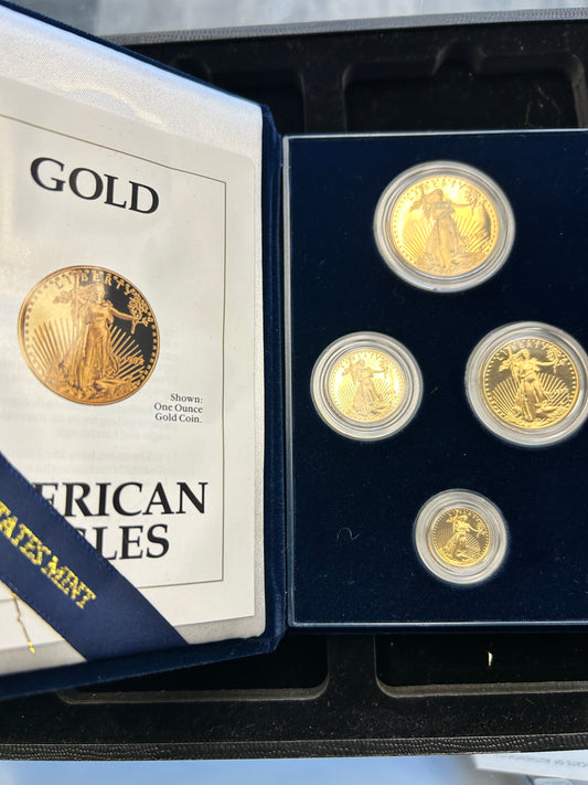 1991 American Proof Gold Eagle Set - 1.85 Gold Ounces