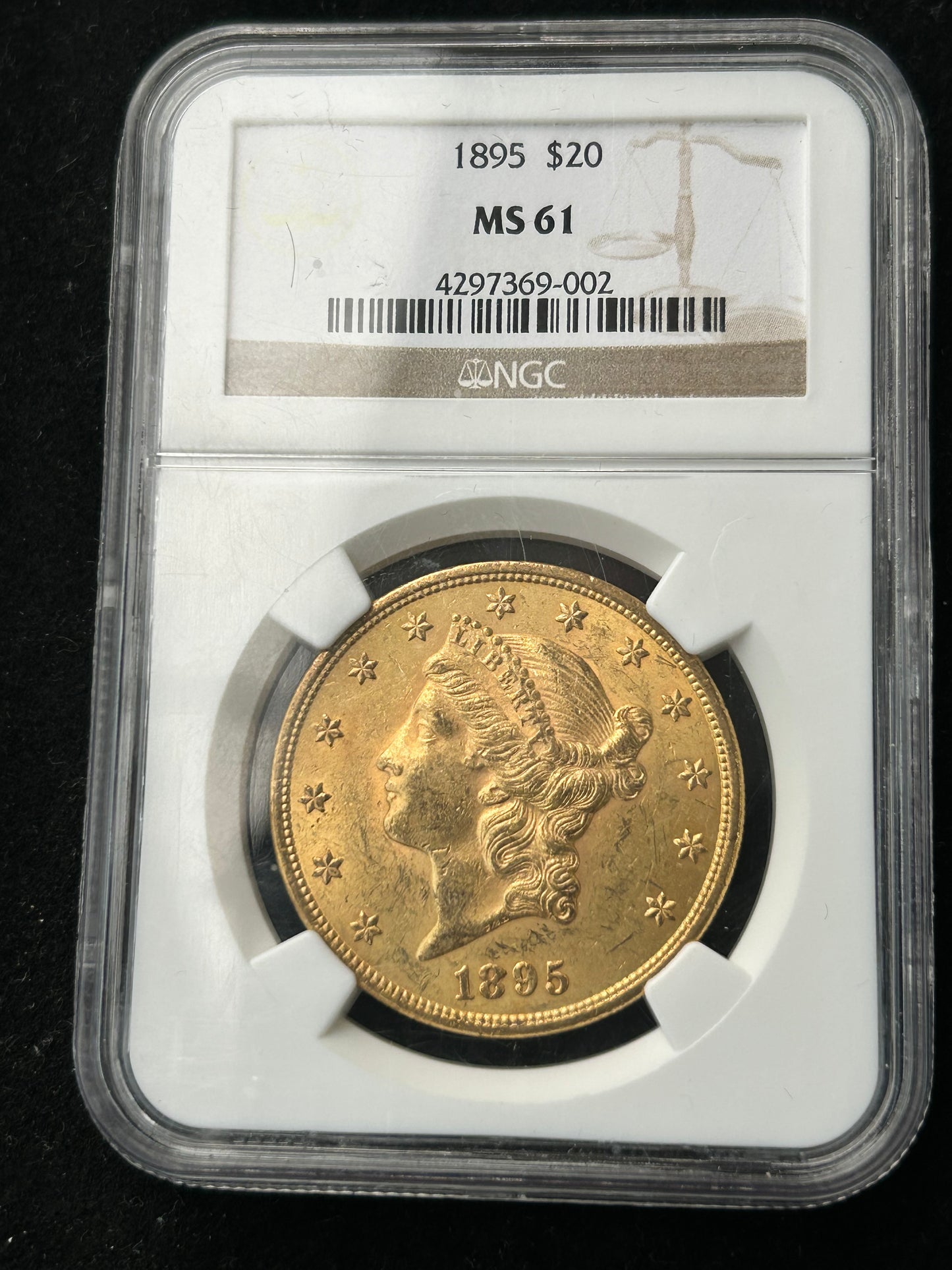 1895 $20 Liberty Head (Double Eagle) — NGC MS61