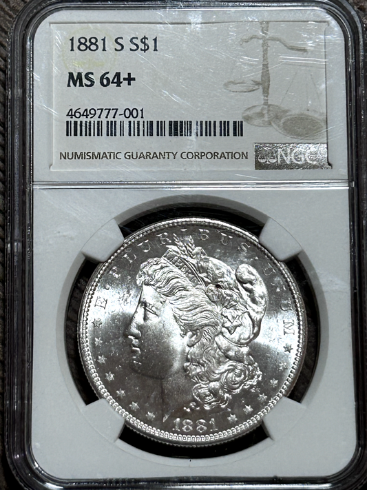 1881-S Morgan Silver Dollar NGC MS64 Gem BU